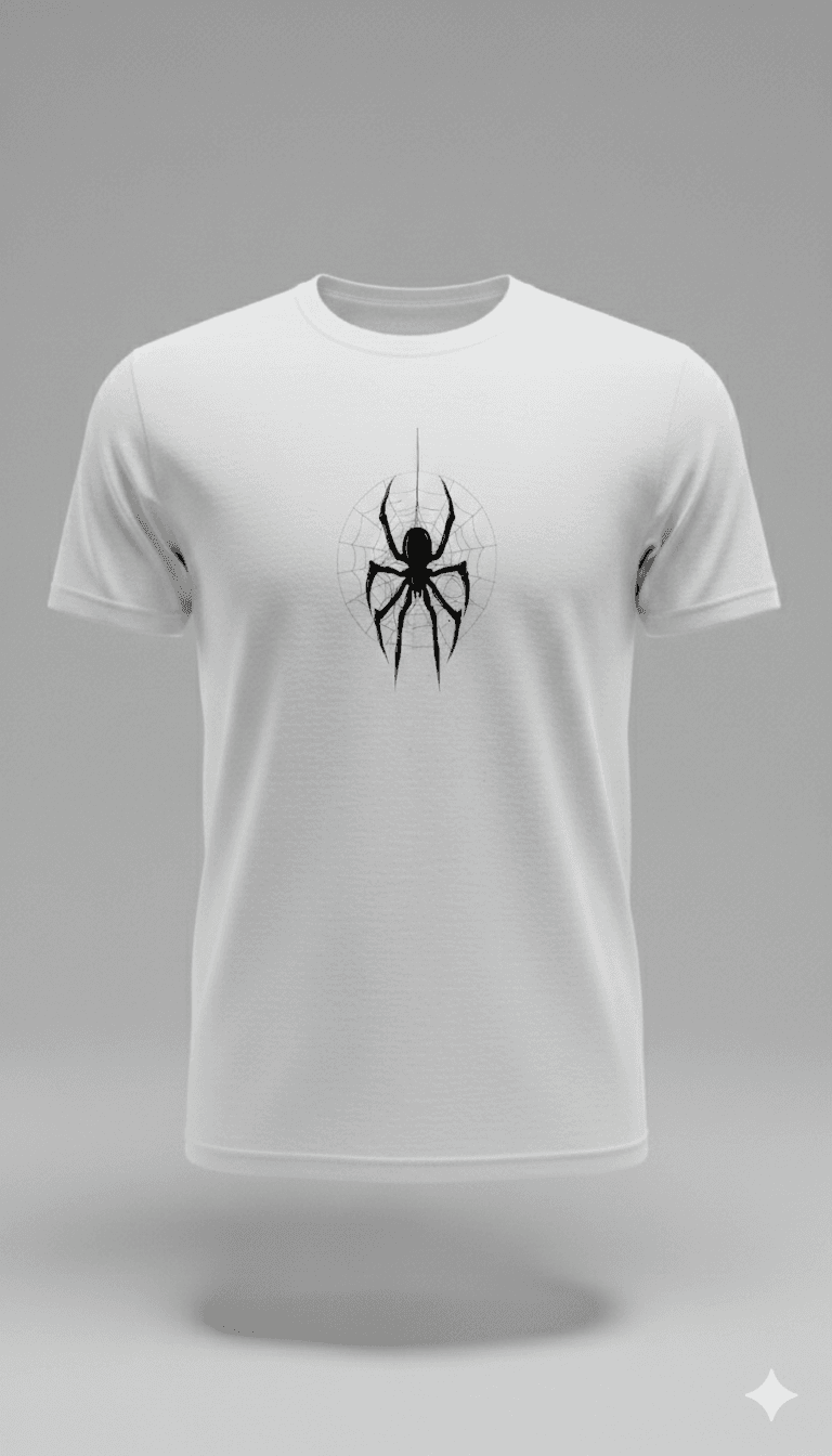 Men T-shirt white color with spider print Men T-shirt white color with spider print