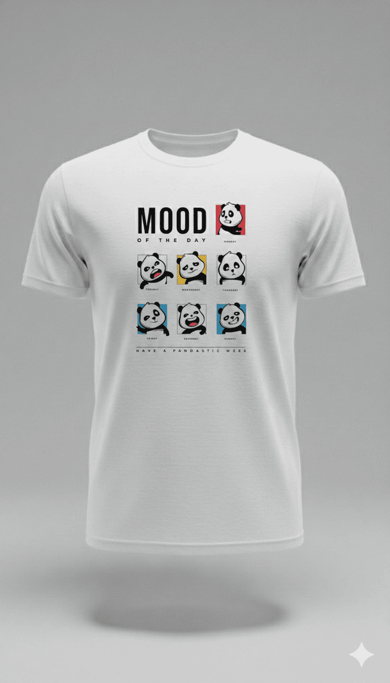PANDA MOODS White T-Shirt PANDA MOODS White T-Shirt